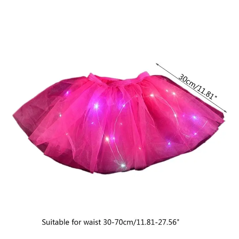 M76C Light Up Tulle Skirt Ballet Performance Skirt Girls Dance Dresses Birthday Gift