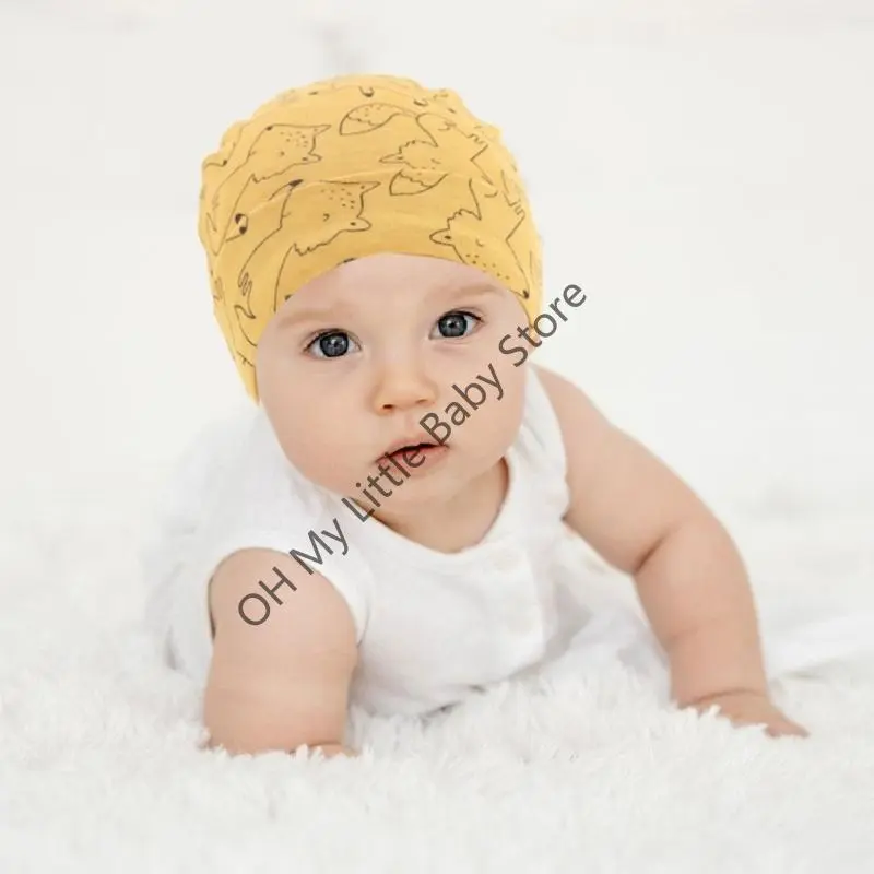 M76C Infant Scratch Resistant Mittens Hat Footie Set 3Pcs Breathable Cotton Gloves with Bonnet Caps 0-6m Baby Essential