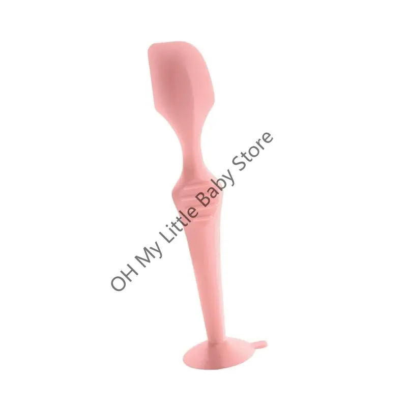 M76C Silicone Diaper Cream Spatula Portable Scraper Handheld Scraping Spoon with Suction Base for Gentle Baby Skin Care