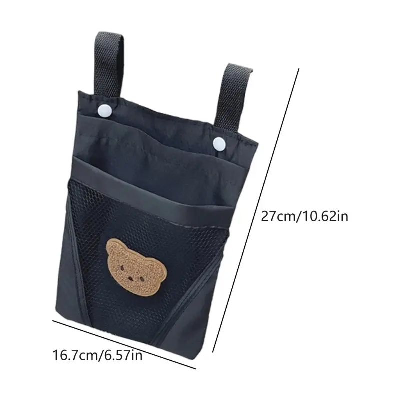 Baby stroller hanging bag cartoon bear storage bag Stroller basket hanging bag baby Scooter Bag Multiple Pockets