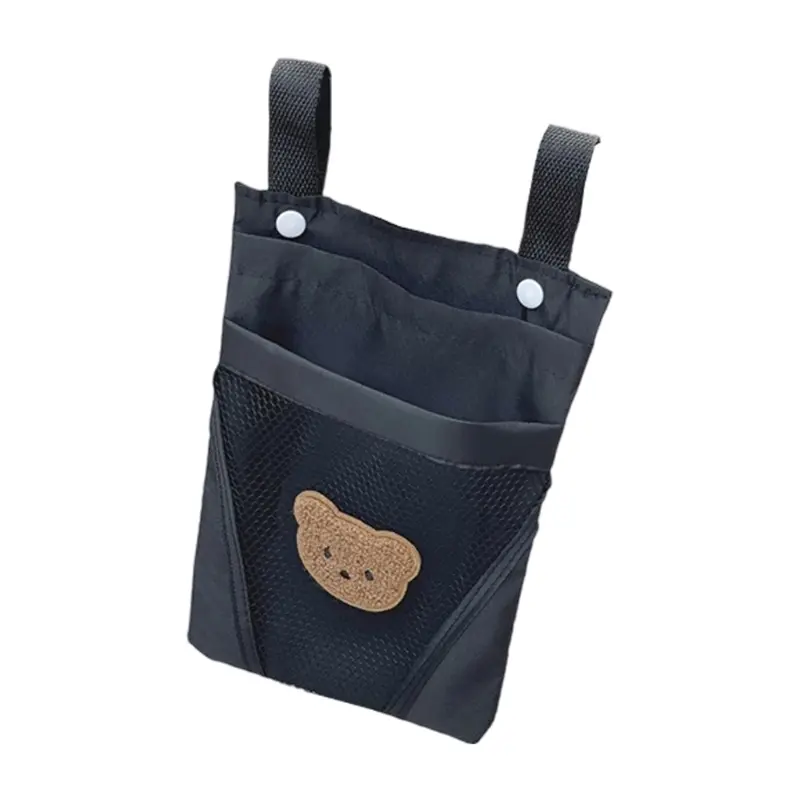 Baby stroller hanging bag cartoon bear storage bag Stroller basket hanging bag baby Scooter Bag Multiple Pockets
