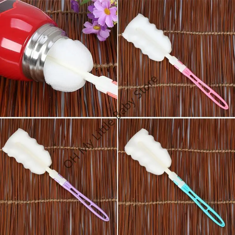 M76C Practical Baby Nipple Milk Bottle Degree Sponge Cleaner Nipple Brush