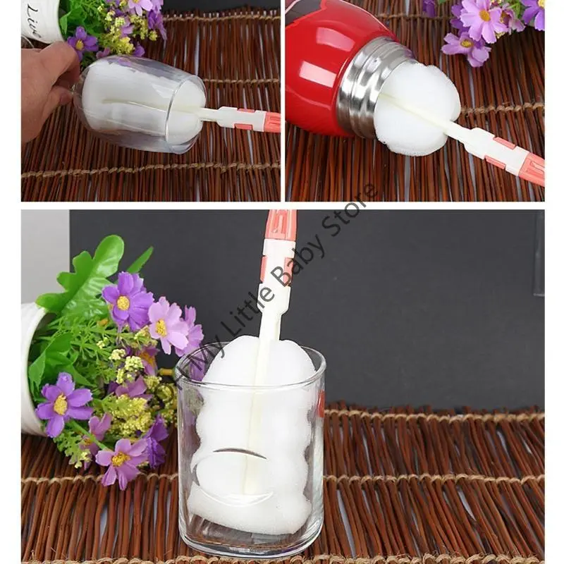 M76C Practical Baby Nipple Milk Bottle Degree Sponge Cleaner Nipple Brush