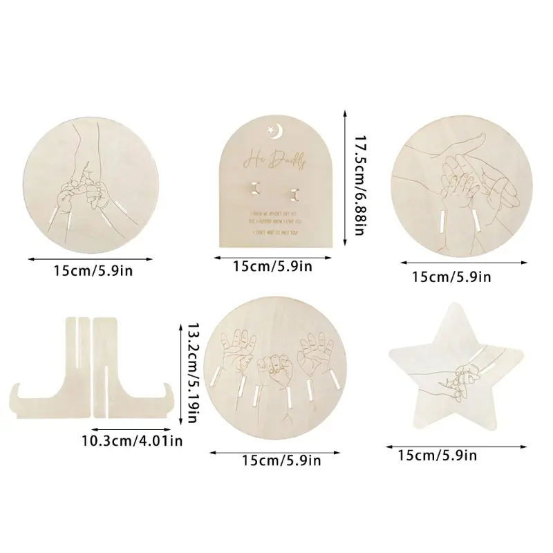Baby Birth Wristband Wooden Commemorative Bracelet Display Bracelet Decoration Display Board Commemorative Card Baby Milestone
