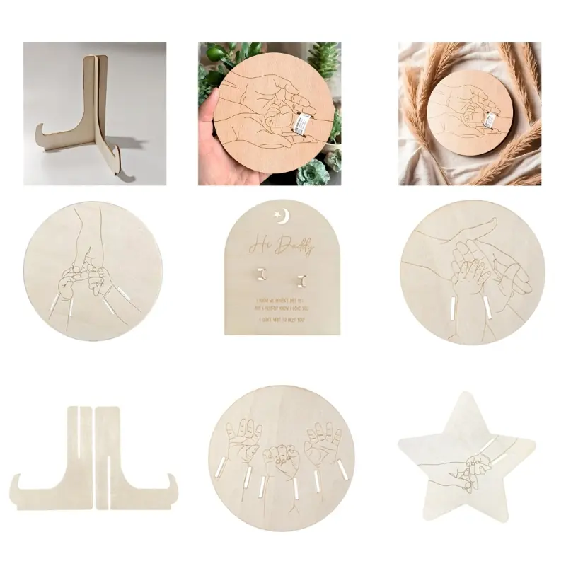 Baby Birth Wristband Wooden Commemorative Bracelet Display Bracelet Decoration Display Board Commemorative Card Baby Milestone