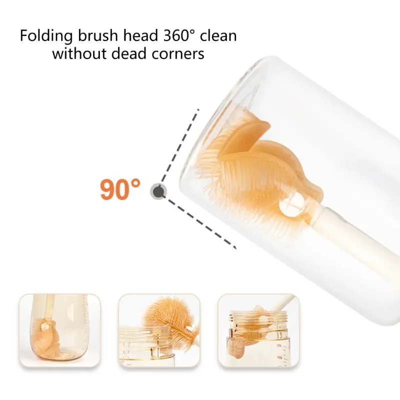 Baby Bottle Cleaner Brush Set Travel Size Drying Racks Silicone Cleaning Nipple Straw Cleaner Kit Soap Dispenser Organizer Case