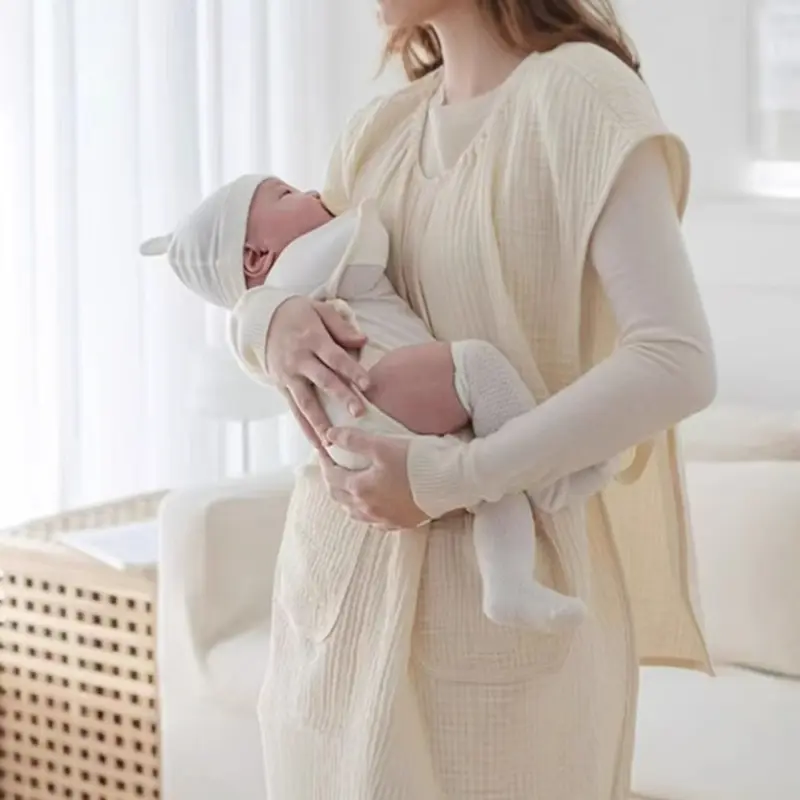 Multifunctional Nursing Cover Privacy Protective Sleeve with Bottle pocket for Easy Breastfeeding with Open Back Wearble Design