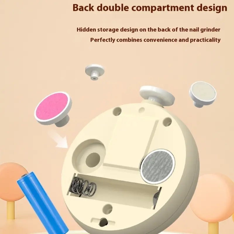 Cartoon Bear Electric Baby Nails Trimmer Electric Nails File Baby Nails Scissors, Safe Nails Filer Grinder Kit for Baby Infant