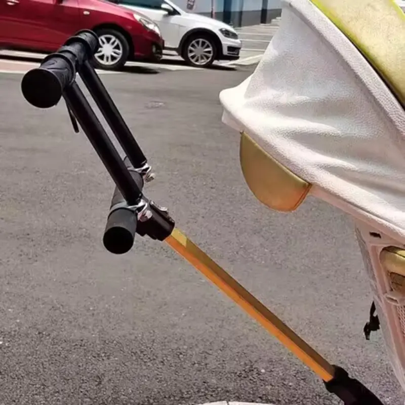 Stroller Handle Extender Sturdy Detachable Metal Handlebars Extender for Trolley Pushchair Baby Carriages Pram Accessory