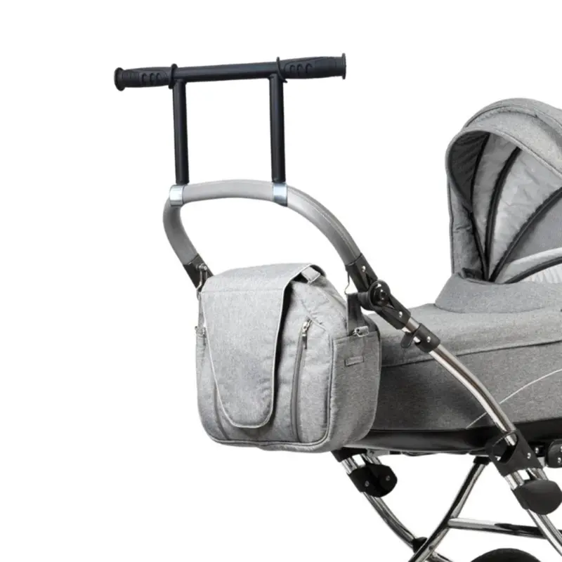Stroller Handle Extender Sturdy Detachable Metal Handlebars Extender for Trolley Pushchair Baby Carriages Pram Accessory