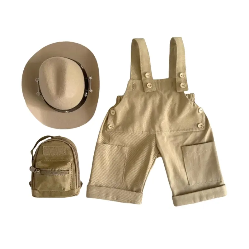 Newborns Photo Studio Work pants design Costume Polyester Romper Hat Bag For 0-1 Month Infants Photography Outfit