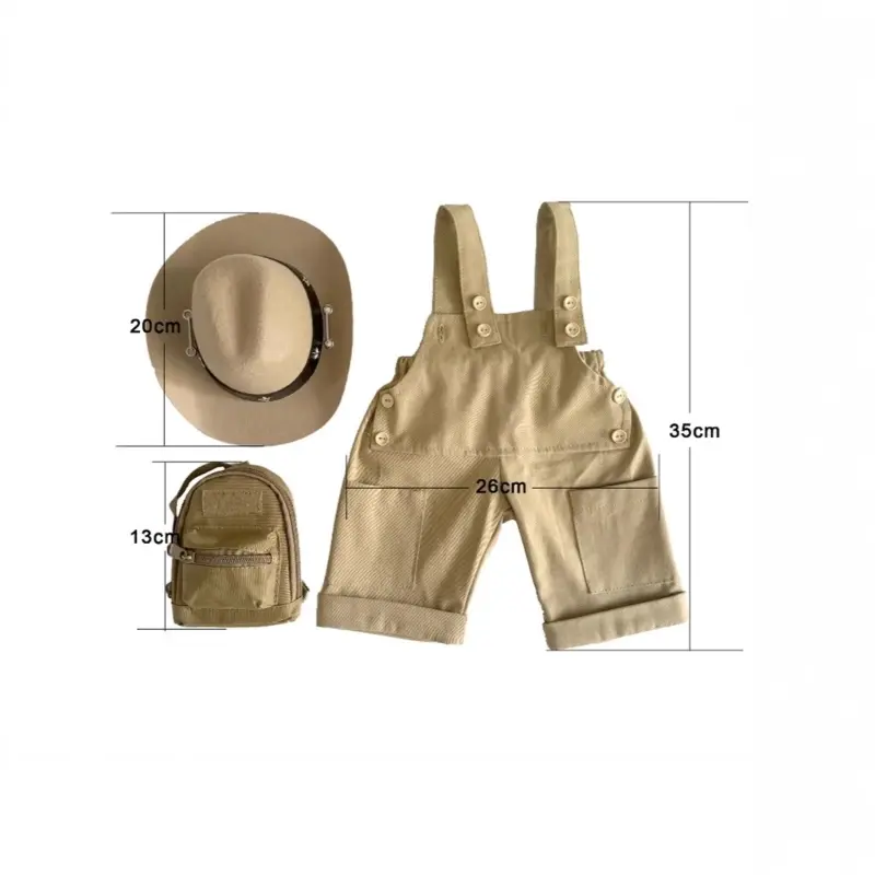 Newborns Photo Studio Work pants design Costume Polyester Romper Hat Bag For 0-1 Month Infants Photography Outfit