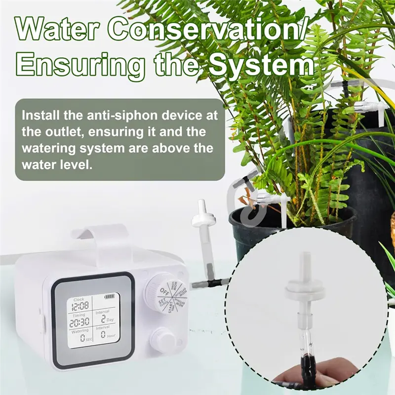 HGHO Automatic Watering System With Adjustable Drippers Automatic Drip Irrigation Kit With Customize Schedule Water