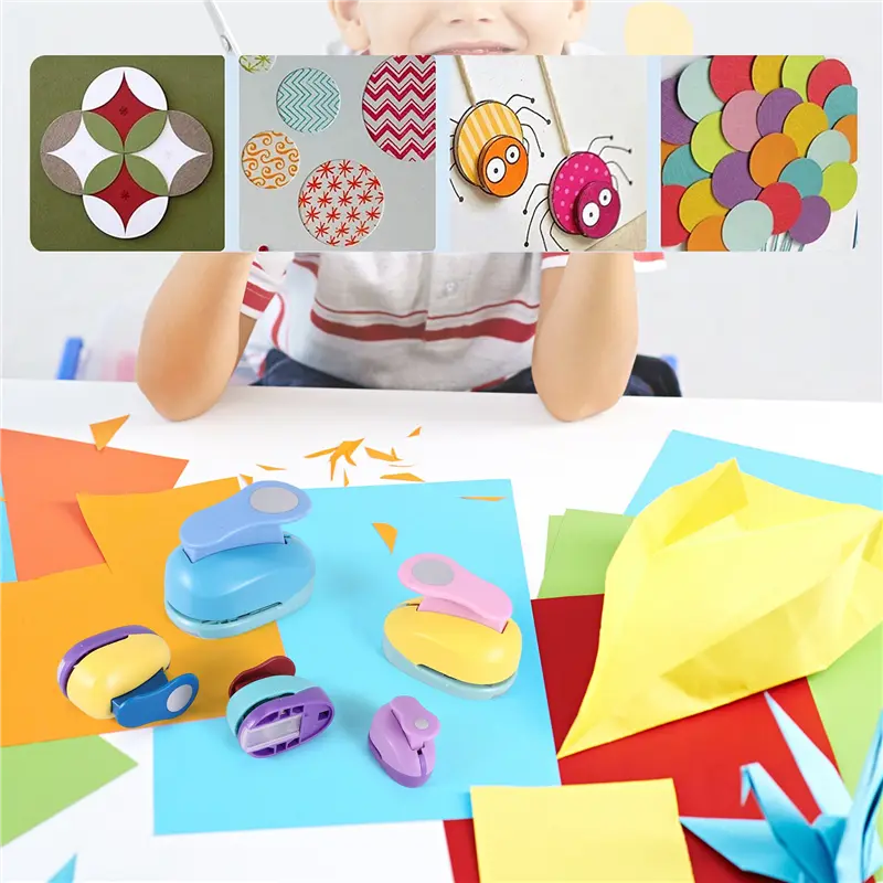 HGHO Circle Paper Punch, 5 PCS Circle Punches For Paper Crafts, 5 Different Size Circle Hole Punch,Random Colors