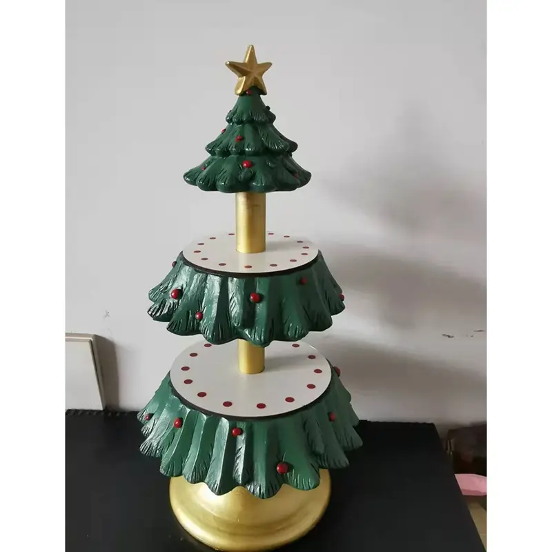 1 PCS Christmas Fruit Plate Tree Dessert Table Food Dispenser Dessert Table Display Stand Synthetic Resin
