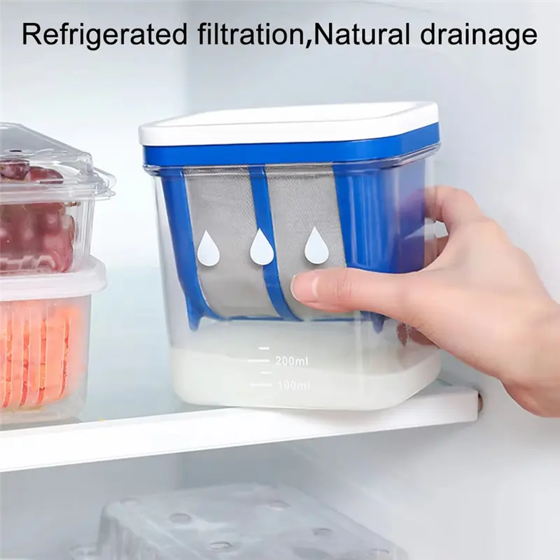 HGHO Yogurt Strainer Greek Yogurt Trainer Fine Mesh Yogurt Strainer Whey Separator Portable Yogurt Parfait