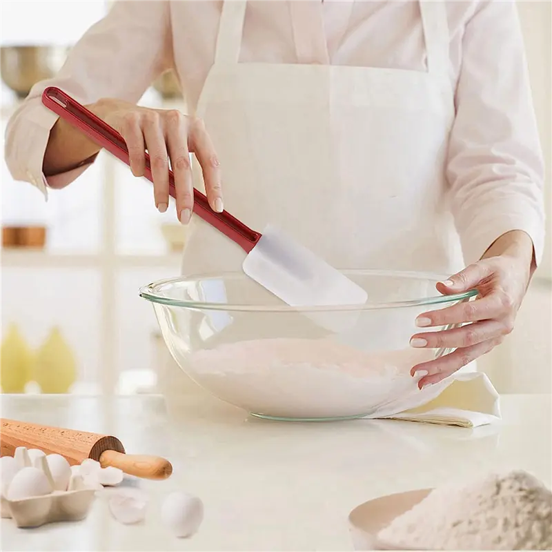 HGHO 6X Silicone Spatula,Commercial Spatula,Heat Resistant Silicone Spatula, Dishwasher-Safe, For Mixing, Frying