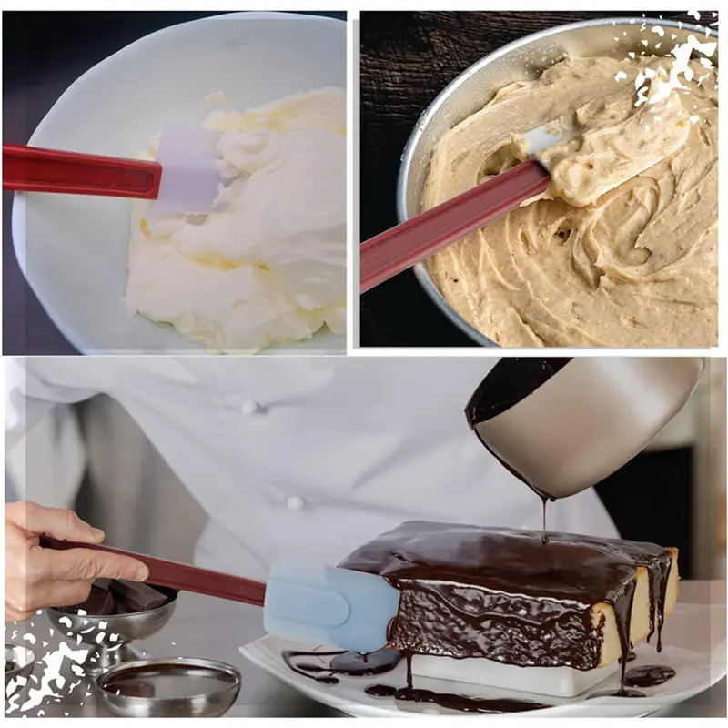 HGHO 6X Silicone Spatula,Commercial Spatula,Heat Resistant Silicone Spatula, Dishwasher-Safe, For Mixing, Frying