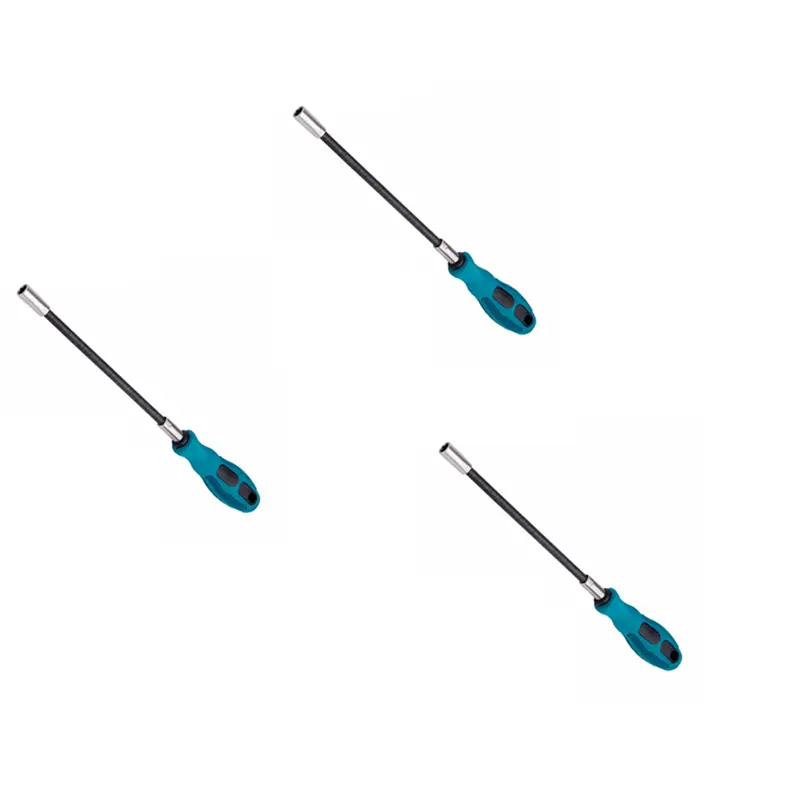 HGHO 3Pcs 7MM Socket Screwdriver Flexible Hex Flex Manual Socket Screw Driver Hand Tools
