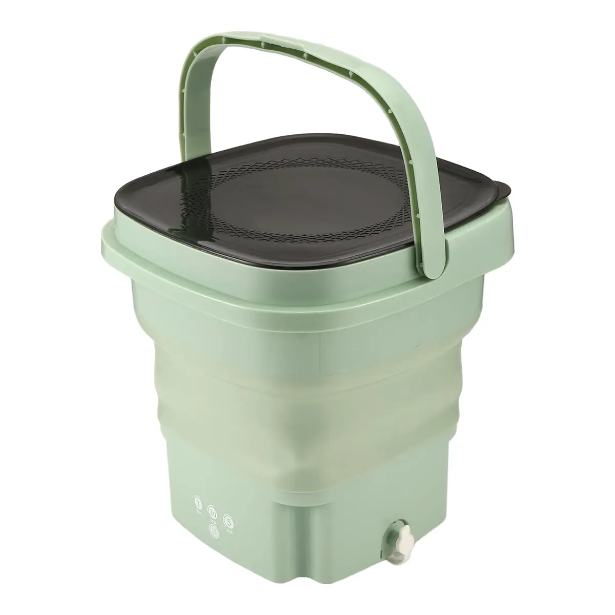 New Folding Washing Machine with Dryer Bucket for Clothes Socks Underwear Cleaning Washer Mini Green EU Plug