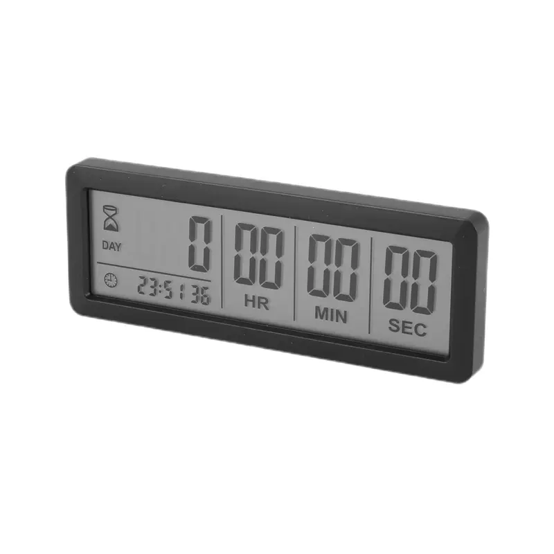 HGHO 2X Big Digital Countdown Days Timer Clock - 999 Days Count Down Clock Timer For Graduation Lab Kitchen (Black)