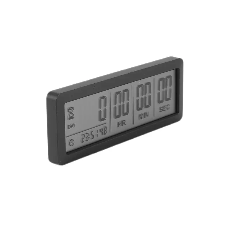 HGHO 2X Big Digital Countdown Days Timer Clock - 999 Days Count Down Clock Timer For Graduation Lab Kitchen (Black)