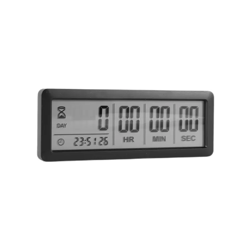 HGHO 2X Big Digital Countdown Days Timer Clock - 999 Days Count Down Clock Timer For Graduation Lab Kitchen (Black)