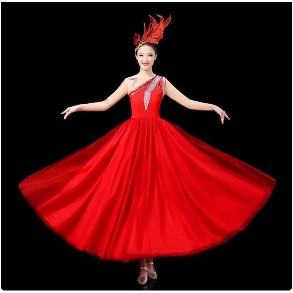 Opening Dance Large Swing Dress Costume Women's Modern Atmosphere 720 Degrees Dress Dance