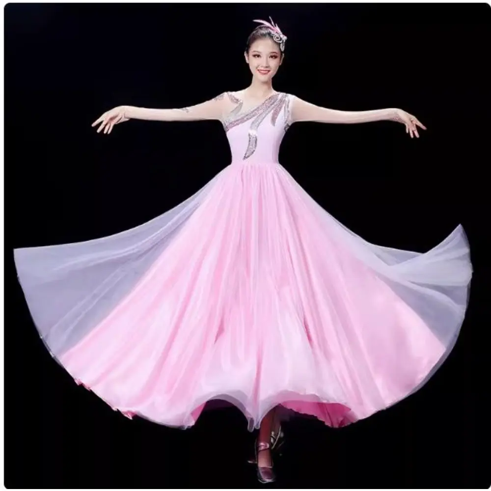 Opening Dance Large Swing Dress Costume Women's Modern Atmosphere 720 Degrees Dress Dance