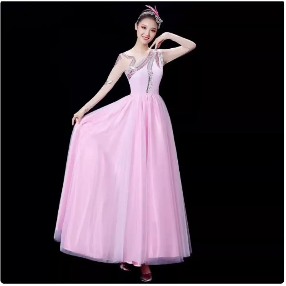 Opening Dance Large Swing Dress Costume Women's Modern Atmosphere 720 Degrees Dress Dance