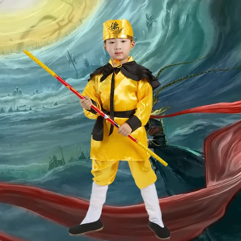 Journey To The West Costume For Adults Children Tang Monk Sun Wukong Monkey King Cosplay Clothing Halloween Funny Clothes