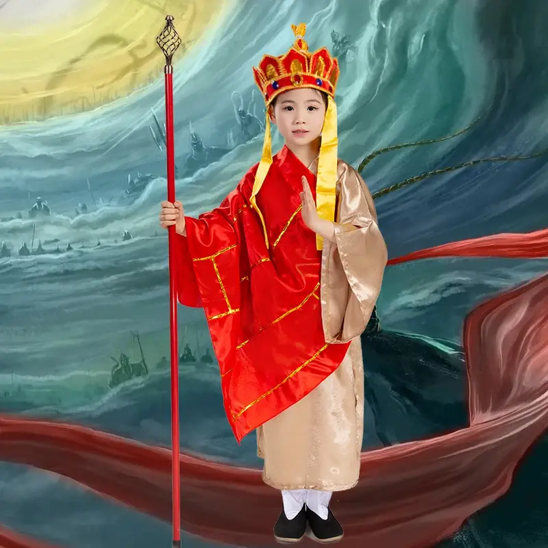 Journey To The West Costume For Adults Children Tang Monk Sun Wukong Monkey King Cosplay Clothing Halloween Funny Clothes