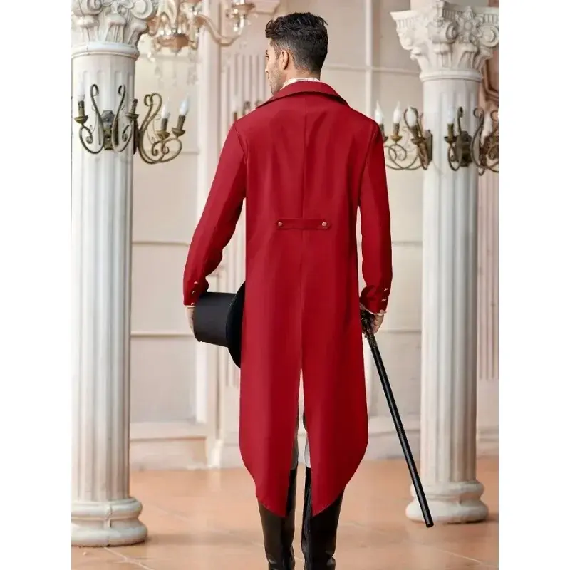 Renaissance Pirate Christmas Party Costume Autumn Men's Elegant Steampunk Victorian Jacket Gothic Tailcoat Costume Vintage
