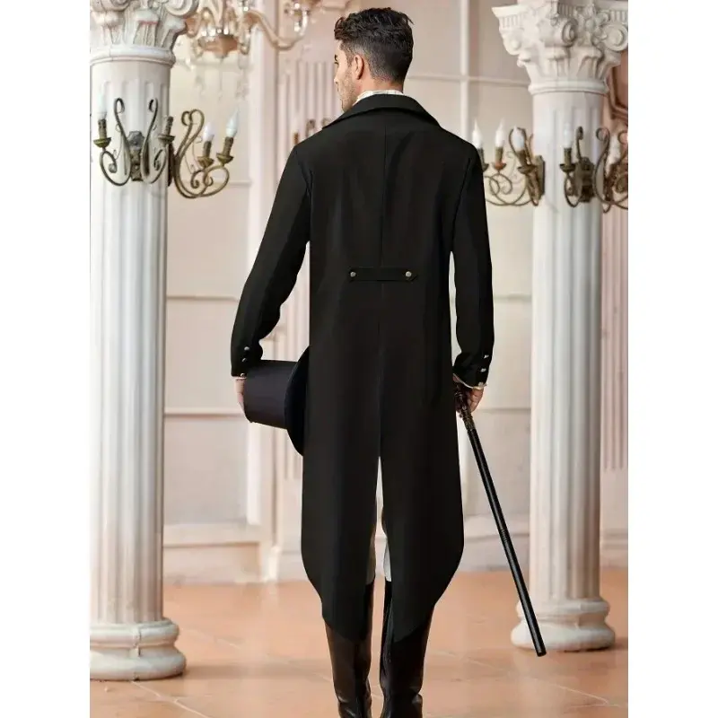 Renaissance Pirate Christmas Party Costume Autumn Men's Elegant Steampunk Victorian Jacket Gothic Tailcoat Costume Vintage