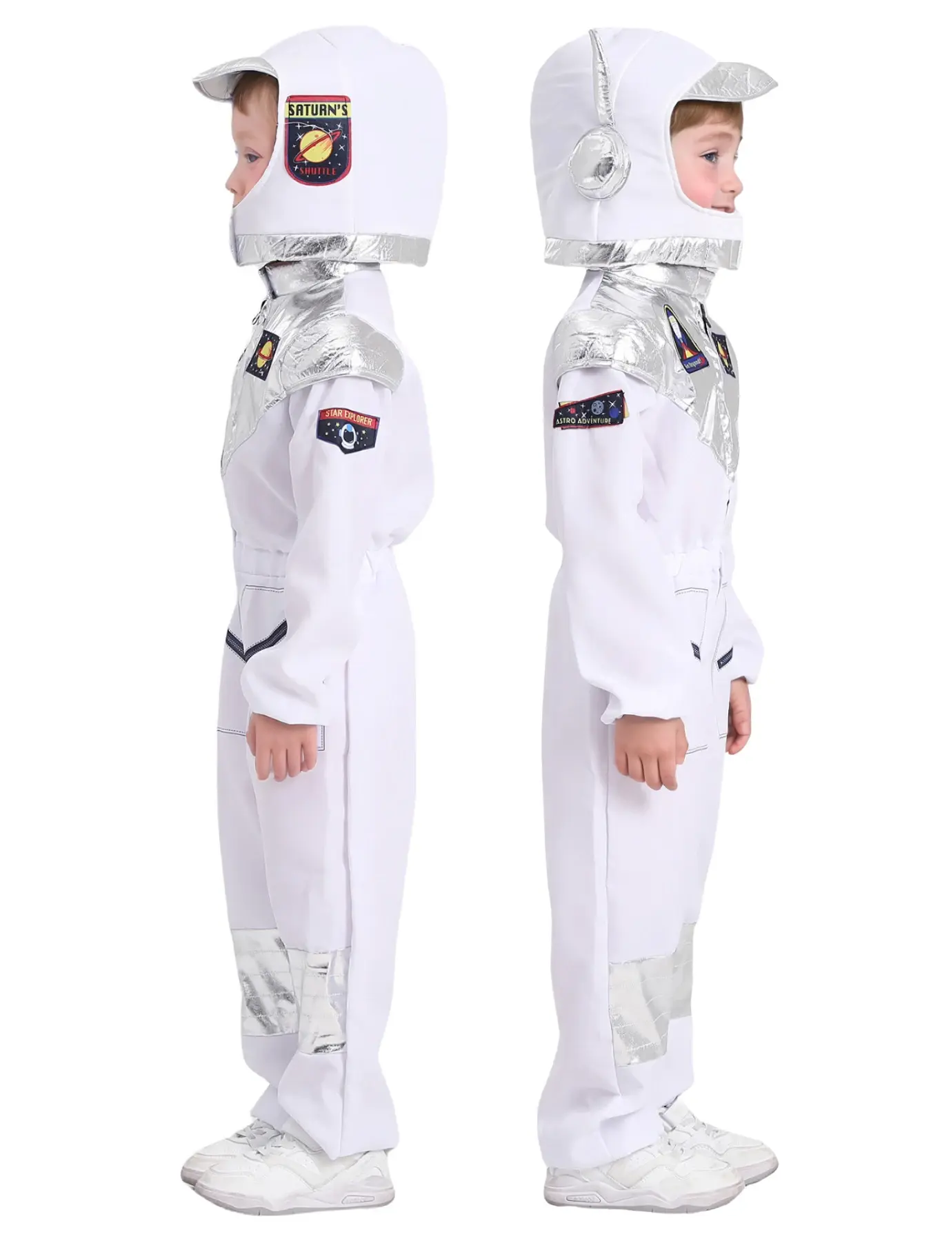 LMANMX Deluxe Boys Girls White Space Astronaut Costume Suitable For Book Week Halloween Carnival Out Space Themed Party
