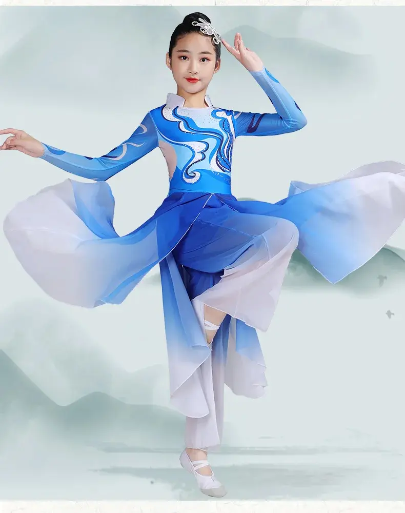 LMANMX Chinese folk dance costumeChildrenXiangshan Shui Moonclassical dance performance men and womenmodern elegantfolk outfit