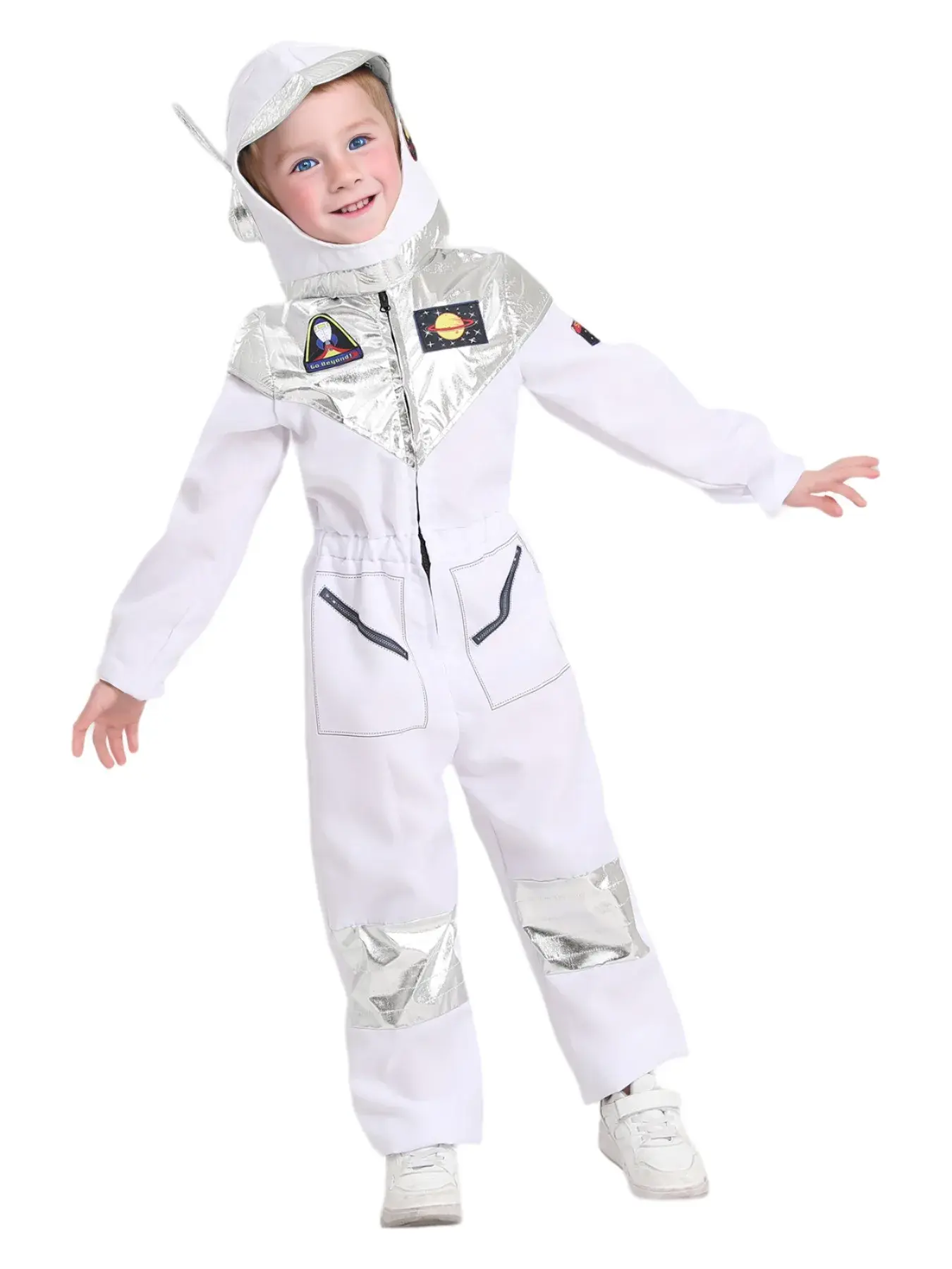 LMANMX Deluxe Boys Girls White Space Astronaut Costume Suitable For Book Week Halloween Carnival Out Space Themed Party