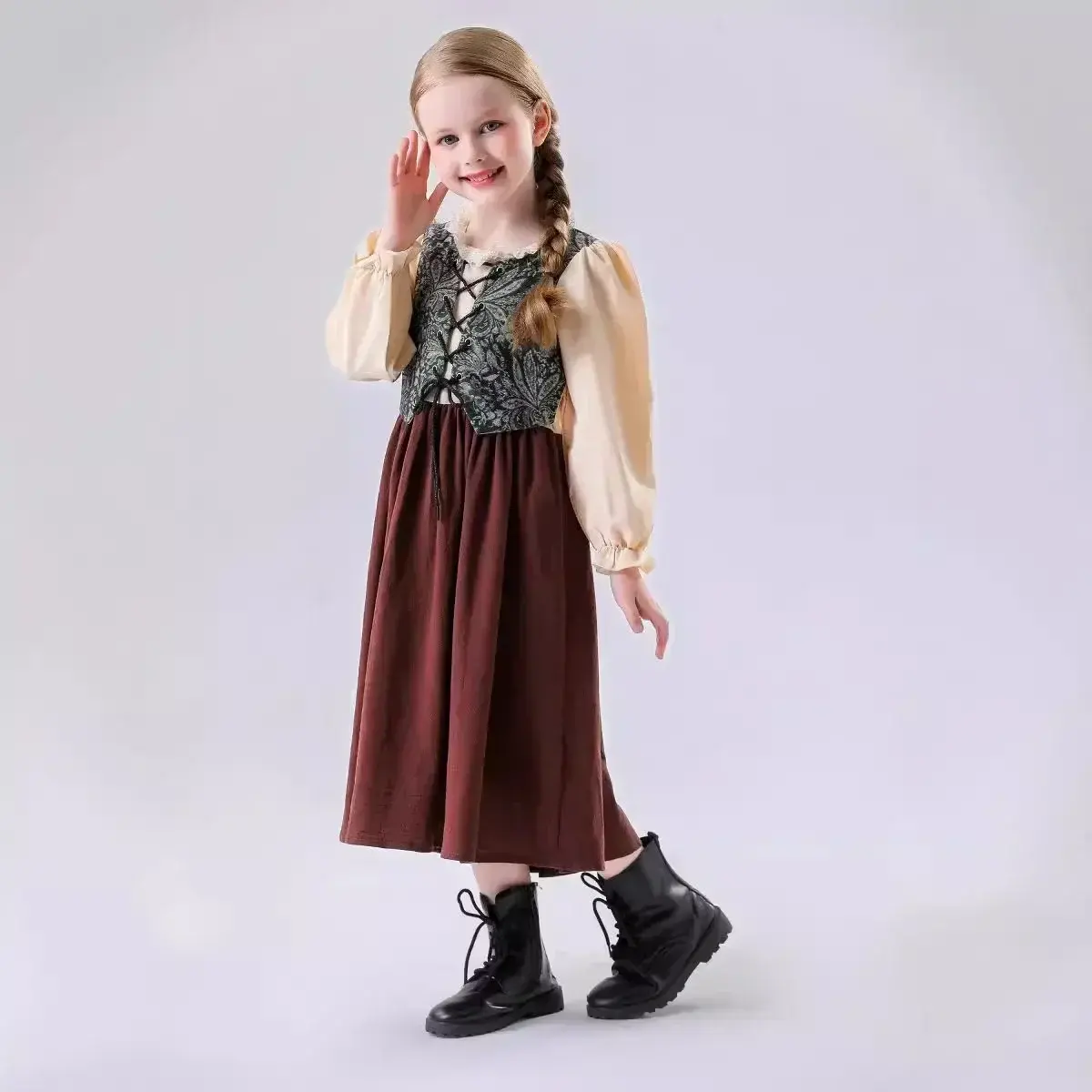 Girls Fashion Cosplay Costumes Medieval Retro Exquisite Elegant Dress Halloween Party Stage Performance Costume