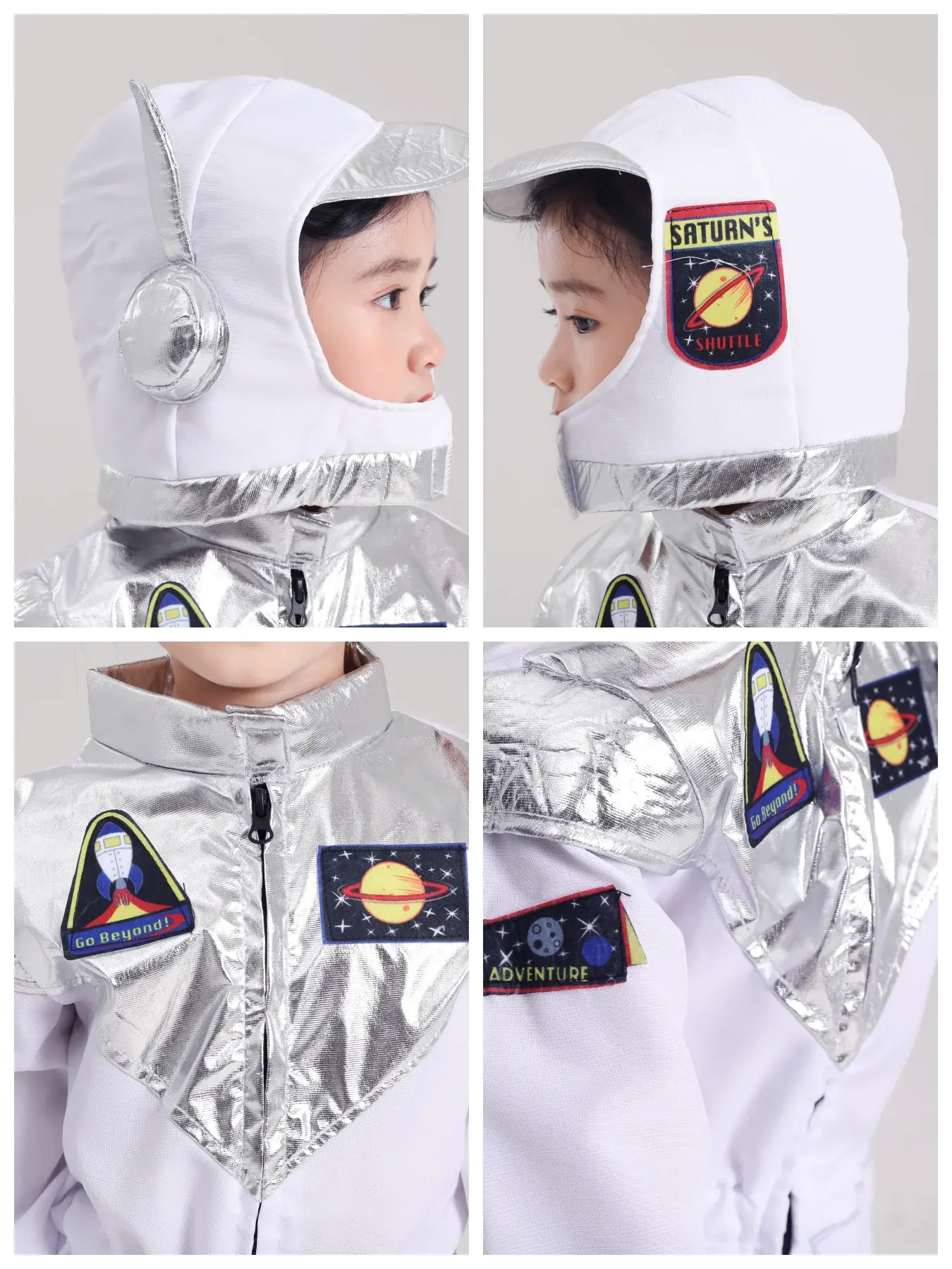 LMANMX Deluxe Boys Girls White Space Astronaut Costume Suitable For Book Week Halloween Carnival Out Space Themed Party