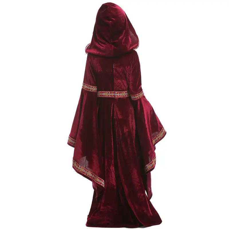 Halloween wine red vampire children's costume, girls' party cosplay performance costume, European medieval costume