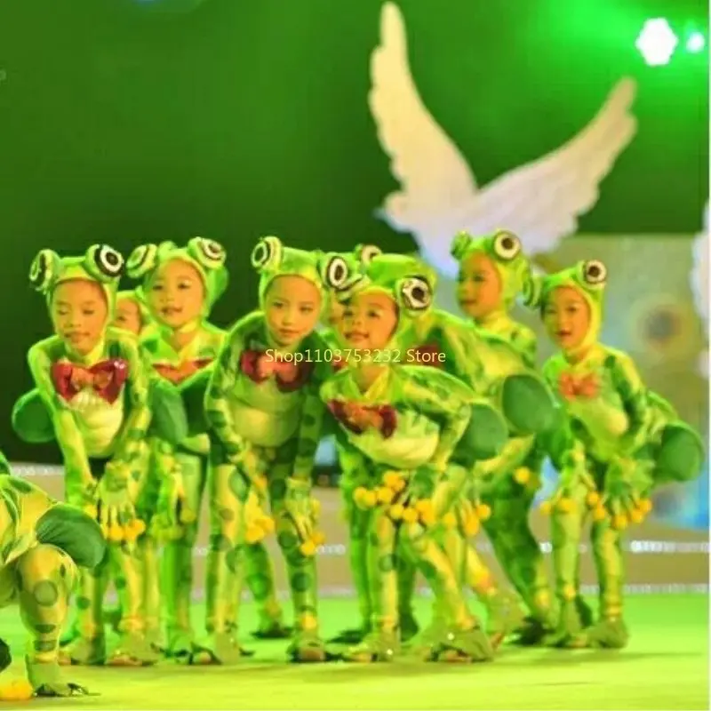 Little frog love singing children's costumes sixty-one cartoon group performance clothing happy small frog animal dance clothes
