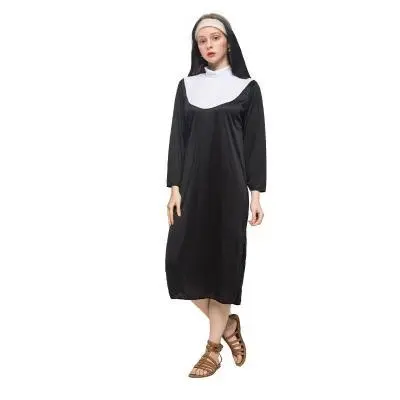 European and American cosplay nun robes, party role-playing costumes, stage performance costumes for dramas