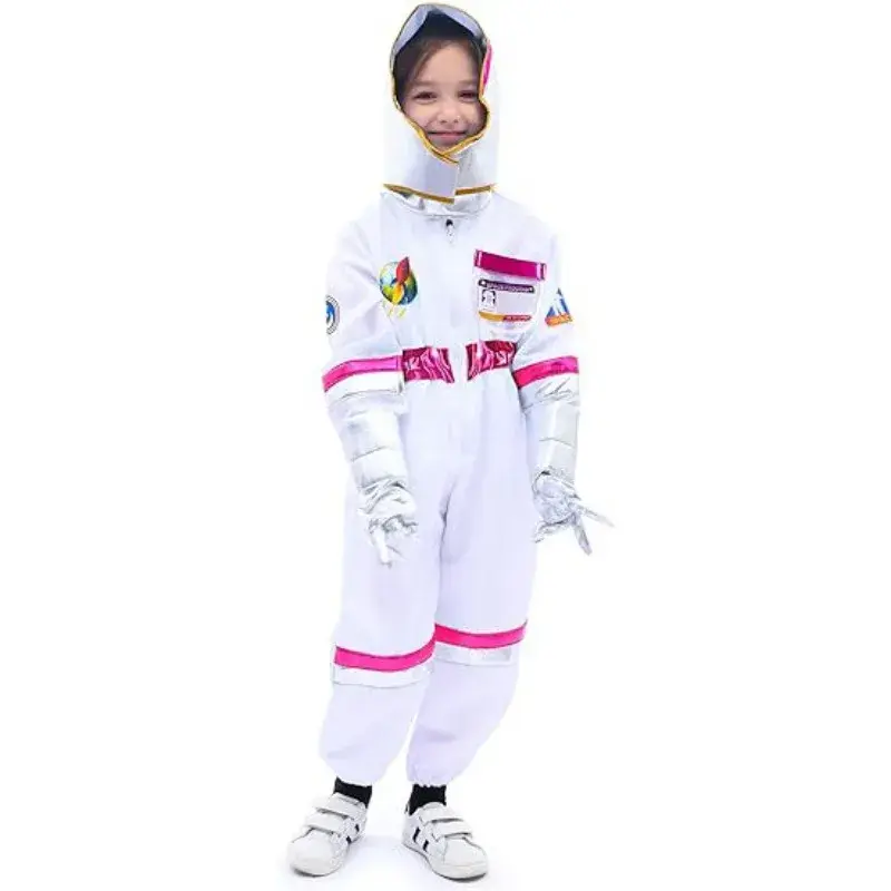 Children's Space Suit Pink Astronaut Cosplay Cos Party Suit Gloves 2025 New Halloween  Performance Costumes Anime Cosplay