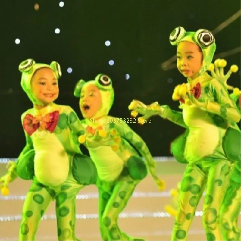 Little frog love singing children's costumes sixty-one cartoon group performance clothing happy small frog animal dance clothes