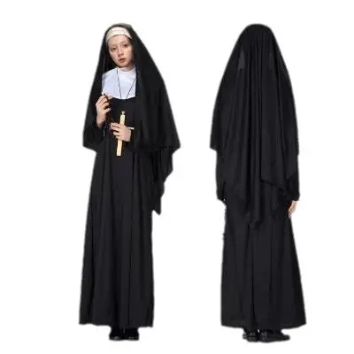 European and American cosplay nun robes, party role-playing costumes, stage performance costumes for dramas