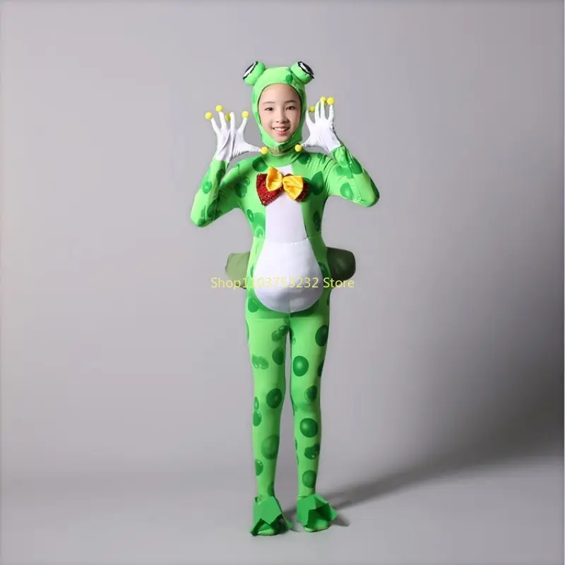 Little frog love singing children's costumes sixty-one cartoon group performance clothing happy small frog animal dance clothes