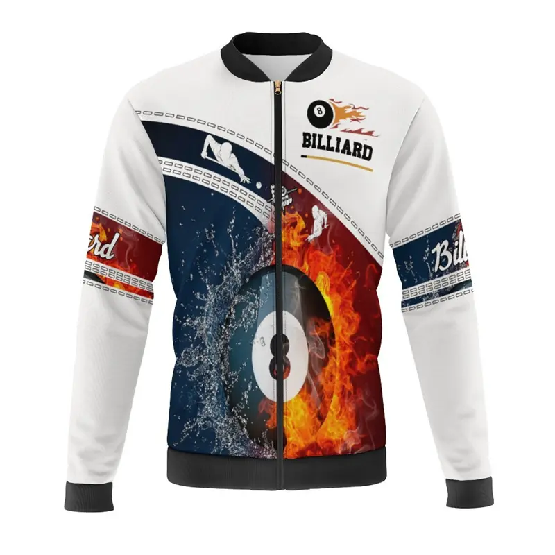 Billiards Basketball 3d Print Bomber Jacket Men Boy Competition Sport Clothes Street Fashion Cool Zipper Tracksuits Male Jackets