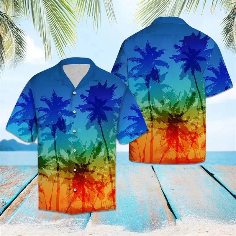 Rainbow Pride LGBT Pattern Hawaiian Shirts Summer Fashion Short Sleeve 3D Printed Unisex Shirt Casual Oversized Button Blouse