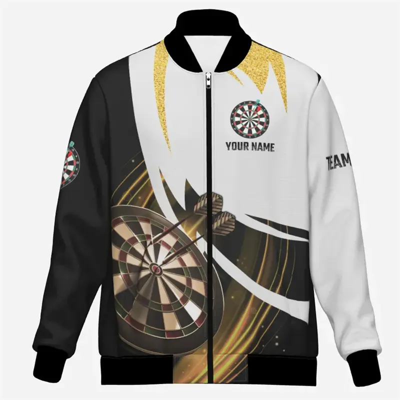 Fashion Darts 3D Printed Jackets Custom Name Team Name Personalization Bomber Jacket Trend Casual Oversized Sweatshirt Coat