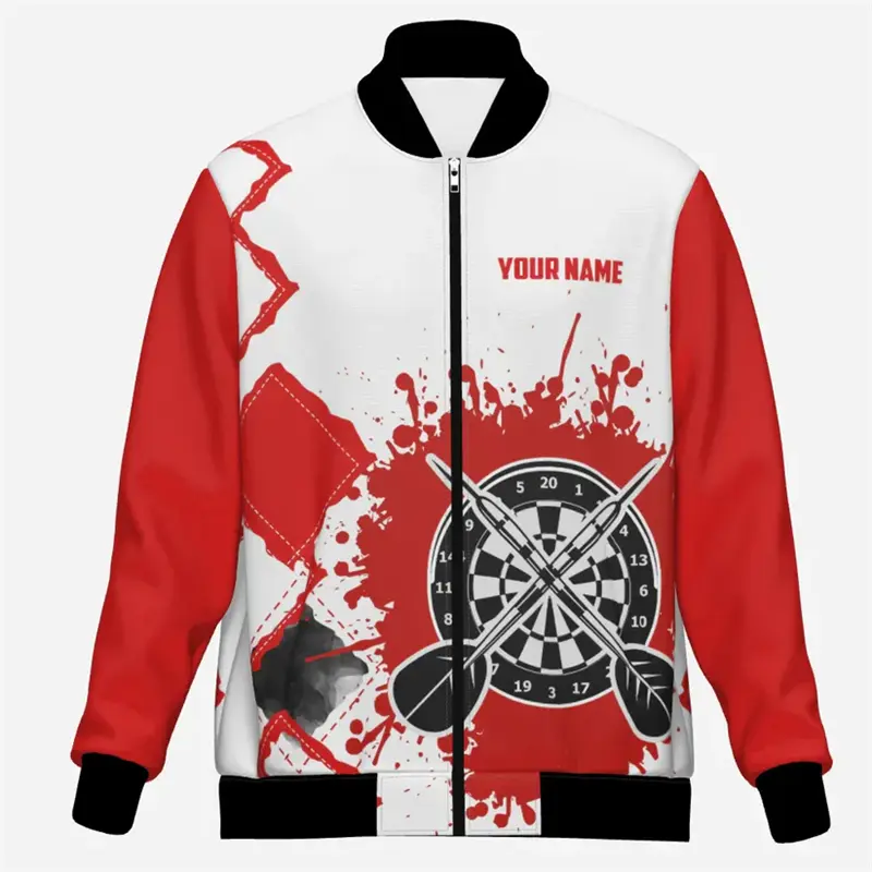 Fashion Darts 3D Printed Jackets Custom Name Team Name Personalization Bomber Jacket Trend Casual Oversized Sweatshirt Coat